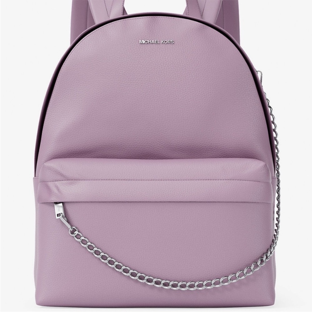 Michael Kors Rhea Medium Color-Block Signature Logo Backpack Light Quartz
